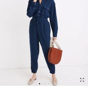 Madewell Deep Blue Utility Jumpsuit